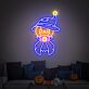 Kürbisfigur mit Hexenhut LED-Neonschild für Halloween Wohnzimmer
