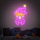 Kürbisfigur mit Hexenhut LED-Neonschild für Halloween Wohnzimmer
