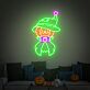 Kürbisfigur mit Hexenhut LED-Neonschild für Halloween Wohnzimmer