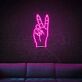 Peace-Handzeichen als LED-Neonschild
