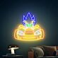 Dynamisches LED Neonschild mit abstrakter Comic Rennfigur und Sportwagen Motiv für modernes Gaming Zimmer und kreative Wanddekoration