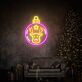 Weihnachtskugel mit Rentier LED-Neonschild Wohnzimmer Weihnachten
