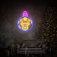 Weihnachtskugel mit Rentier LED-Neonschild Wohnzimmer Weihnachten