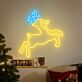 Bring the festive glow to your celebrations and spaces with Reindeer Led Neon Sign Home Neon Wall Art, perfect for Christmas Decor, office festivities, and holiday-themed bars.