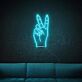 Hand mit Victory Zeichen LED-Neonschild Wohnzimmer Bar