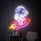 Astronaut auf Rakete LED-Neonschild Kinderzimmer Wohnzimmer