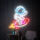 Astronaut auf Rakete LED-Neonschild Kinderzimmer Wohnzimmer