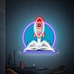Brighten Your Child's Space and Celebrations: Rocket Wall Art Decor Rocket Launching LED Neon Sign for Kids' Room, Parties, and Playrooms.