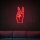 Peace-Handzeichen als LED-Neonschild