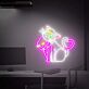 zwei Katzen mit Herzschwanz LED-Neonschild für Wohnzimmer oder Schlafzimmer