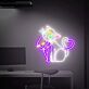 zwei Katzen mit Herzschwanz LED-Neonschild für Wohnzimmer oder Schlafzimmer