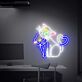 zwei Katzen mit Herzschwanz LED-Neonschild für Wohnzimmer oder Schlafzimmer