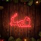 Weihnachtsmann im Rentierschlitten LED-Neonschild Wohnzimmer Weihnachtsdekoration