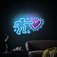 Figur mit Herzsymbol LED-Neonschild Wohnzimmer Lounge