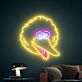 Vogelkopf mit Locken LED-Neonschild Wohnzimmer Kinderzimmer