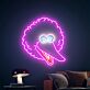 Vogelkopf mit Locken LED-Neonschild Wohnzimmer Kinderzimmer