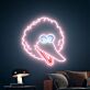 Vogelkopf mit Locken LED-Neonschild Wohnzimmer Kinderzimmer