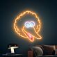 Vogelkopf mit Locken LED-Neonschild Wohnzimmer Kinderzimmer