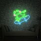 Skateboard fahrender Frosch LED-Neonschild Wohnzimmer Jugendzimmer