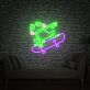 Skateboard fahrender Frosch LED-Neonschild Wohnzimmer Jugendzimmer