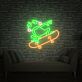 Skateboard fahrender Frosch LED-Neonschild Wohnzimmer Jugendzimmer