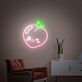 Pfirsich mit Gesicht LED-Neonschild Wohnzimmer Kinderzimmer