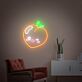 Pfirsich mit Gesicht LED-Neonschild Wohnzimmer Kinderzimmer