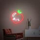 Pfirsich mit Gesicht LED-Neonschild Wohnzimmer Kinderzimmer