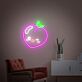 Pfirsich mit Gesicht LED-Neonschild Wohnzimmer Kinderzimmer
