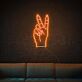 Peace-Handzeichen als LED-Neonschild