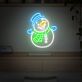 Schneemann mit Hut und Schal LED-Neonschild Wohnzimmer Weihnachtsdeko