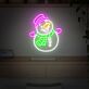 Schneemann mit Hut und Schal LED-Neonschild Wohnzimmer Weihnachtsdeko