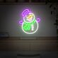 Schneemann mit Hut und Schal LED-Neonschild Wohnzimmer Weihnachtsdeko