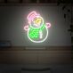 Schneemann mit Hut und Schal LED-Neonschild Wohnzimmer Weihnachtsdeko