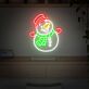 Schneemann mit Hut und Schal LED-Neonschild Wohnzimmer Weihnachtsdeko