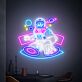 Astronaut DJ LED Neonschild Musik und Vinyl Design