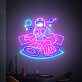 Astronaut DJ LED Neonschild Musik und Vinyl Design