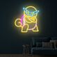 Cartoon-Schildkröte mit Sonnenbrille LED-Neonschild Gamingzimmer Wohnzimmer