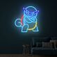 Cartoon-Schildkröte mit Sonnenbrille LED-Neonschild Gamingzimmer Wohnzimmer