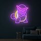 Cartoon-Schildkröte mit Sonnenbrille LED-Neonschild Gamingzimmer Wohnzimmer