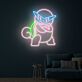 Cartoon-Schildkröte mit Sonnenbrille LED-Neonschild Gamingzimmer Wohnzimmer