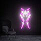 Abstraktes Wolf Symbol als Neon LED Wandlicht für moderne Raumdekoration