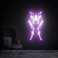 Abstraktes Wolf Symbol als Neon LED Wandlicht für moderne Raumdekoration