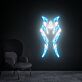 Abstraktes Wolf Symbol als Neon LED Wandlicht für moderne Raumdekoration