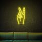 Hand mit Victory Zeichen LED-Neonschild Wohnzimmer Bar