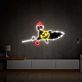 fliegende Hexe auf Besen LED-Neonschild Wohnzimmer Bar