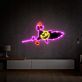 fliegende Hexe auf Besen LED-Neonschild Wohnzimmer Bar