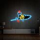 fliegende Hexe auf Besen LED-Neonschild Wohnzimmer Bar