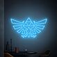 stilisiertes Adler-Emblem mit Triforce Symbol LED-Neonschild Gaming Zimmer