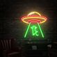 UFO mit Katze LED-Neonschild Wohnzimmer Bar